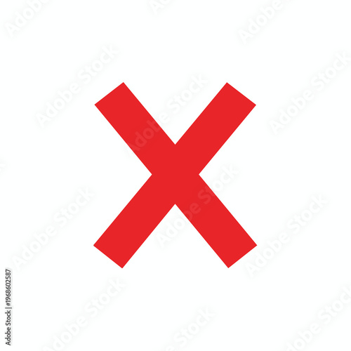 A bold red X mark on a plain white background