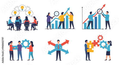 Diverse group of professionals collaborating effectively around a table to brainstorm new ideas and nurture innovation representing successful teamwork and strategic planning in a dynamic