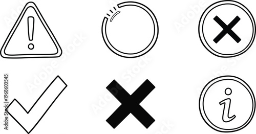 Common warning and status symbols