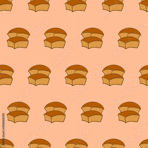 Hand drawn bread seamless pattern, bread pattern in doodle style