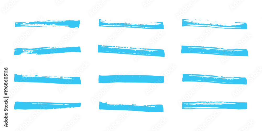Fototapeta premium Highlighter Marker Strokes Vector Set – Colorful Highlight Lines, Underline Marker Brush Collection