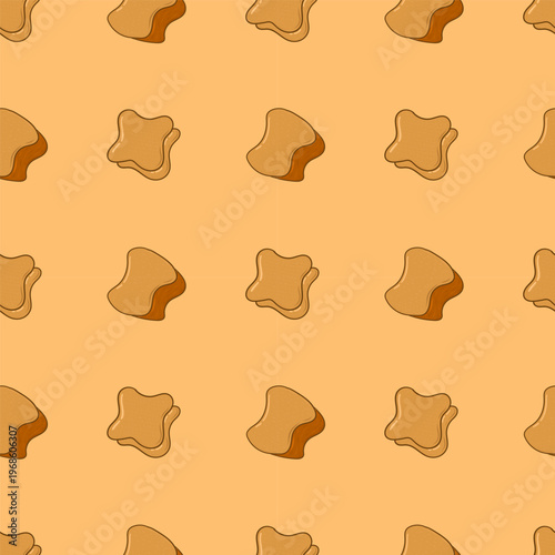 Hand drawn bread seamless pattern, bread pattern in doodle style