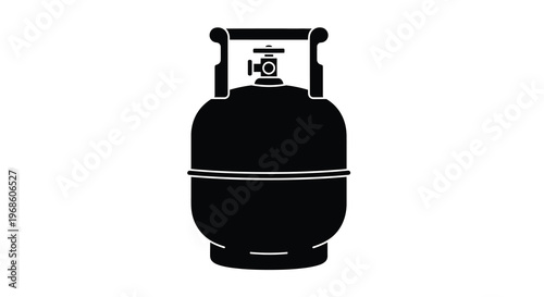 Black silhouette of a propane tank with handles and regulator