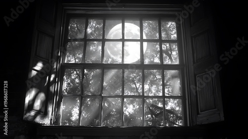 Moonlight filtering through window
