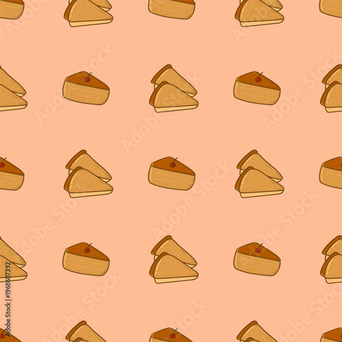 Hand drawn bread seamless pattern, bread pattern in doodle style