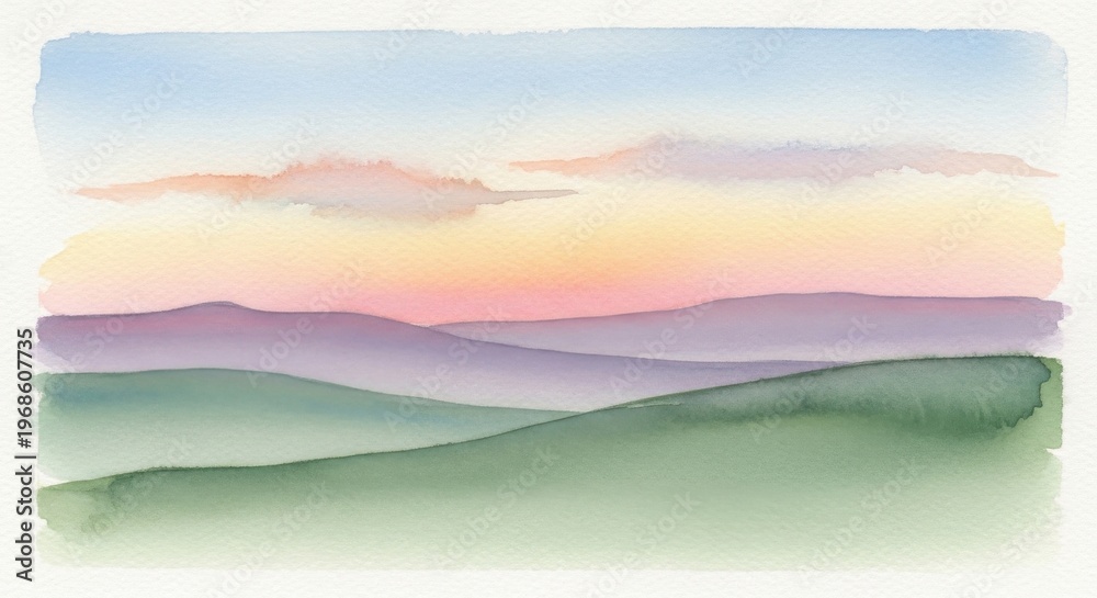 Obraz premium Abstract landscape with gradient layers and geometric shadows