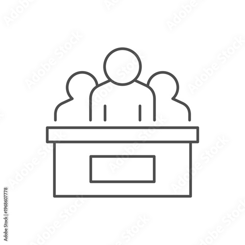 Witnesses in court line icon