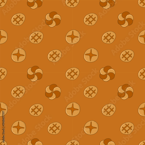 Hand drawn bread seamless pattern, bread pattern in doodle style