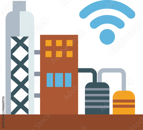 Oil refinery petroleum industry plant symbol