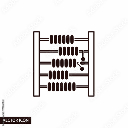 Abacus tool represents an ancient manual calculator used for performing arithmetic operations and counting.