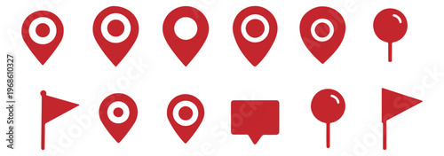 Location icon set. Location pin icon . Set of location pin icons. location pin place marker. navigation icon.