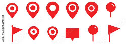 Location icon set. Location pin icon . Set of location pin icons. location pin place marker. navigation icon.