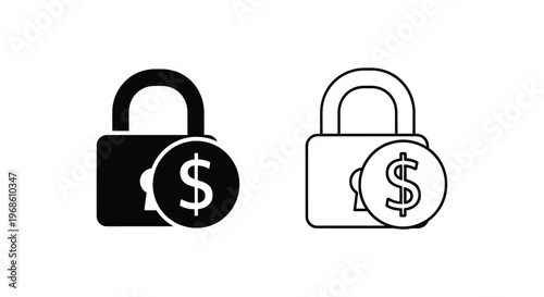 Secure Financial Protection: Locked Savings & Money Safety Solutions Vector