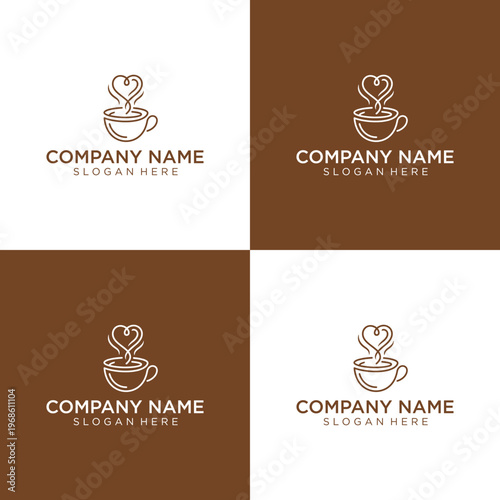 Canvastavla Brown Coffee Cup Logo Design Template.