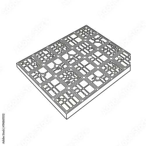 Detailed Patterned Metal Grid Plate.