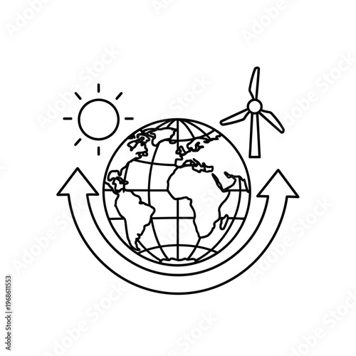 Earth with renewable energy concept 2.