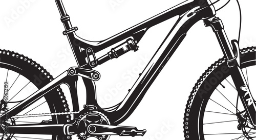 Black mountain bike, bicycle illustration, vector bike, cycling design