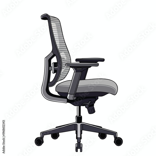 Modern ergonomic office chair with mesh back and adjustable features