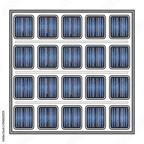 Blue Photovoltaic Solar Panel Array Square Module.