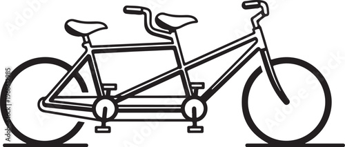 Tandem bicycle, bike, duo bike, cycling, transport, vehicle, illustration