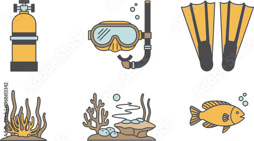 scuba icons collection