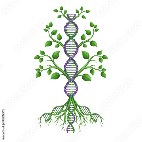 DNA tree of life concept symbolizing genetics, growth, and the interconnectedness of all living things