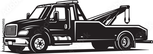 Tow truck, vehicle recovery, car transport, roadside assistance, illustration