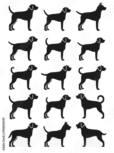 Pet Breed Silhouette and Outline Kit, Dog Character Graphics for Stickers, Canine Cut File Collection for Crafts