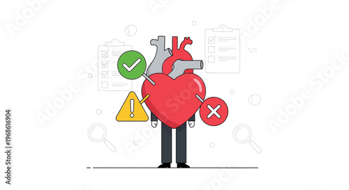 Heart Health Check: Medical Examination, Diagnosis, and Care Concept