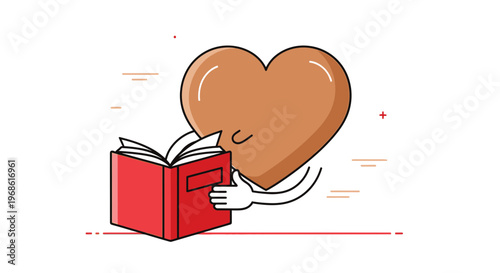 Heart Character Reading Book, Love of Learning, Education Concept