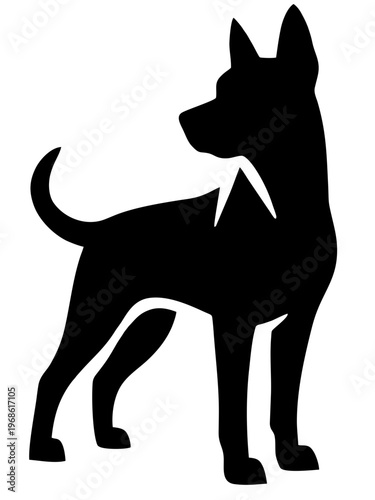 Cartoon Puppy Black Silhouette Cute Pet Illustration