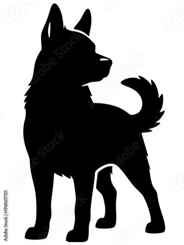 Dog Silhouette Cartoon Cute Puppy Illustration
