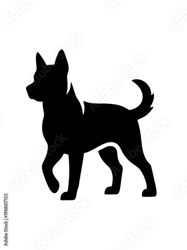 Adorable Puppy Silhouette Minimal Cartoon Design