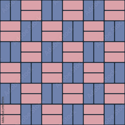 Basketweave paving pattern creating a geometric background