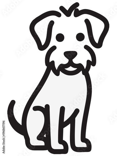 Minimal Cute Dog Illustration Line Style