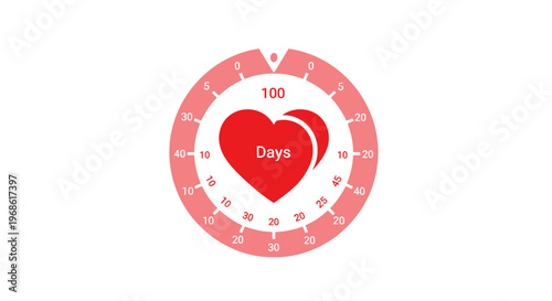 Heart Countdown Timer: 100 Days Celebration, Love Anniversary, Health Tracker