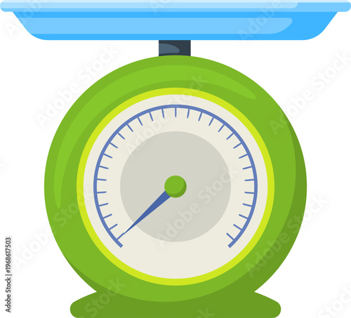 Kitchen weighing scale measuring ingredients for cooking and baking