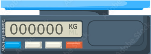 Digital weighing scale showing zero on lcd display