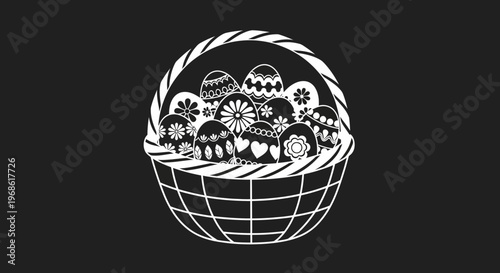 Easter eggs in a basket.