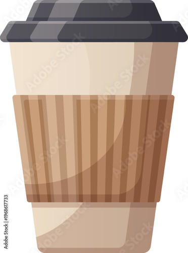 Portable hot coffee in a disposable paper cup