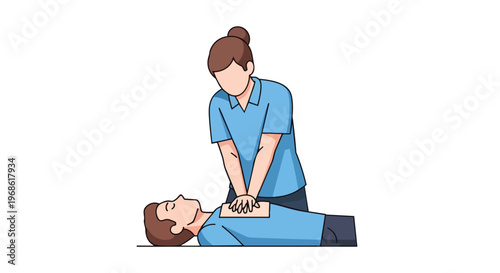 Person Performing Cardiopulmonary Resuscitation CPR on Unconscious Patient