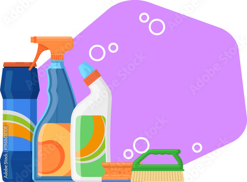 Cleaning supplies and tools for home hygiene tasks