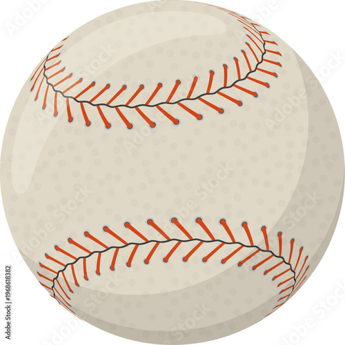 Baseball with red stitches showing sport equipment