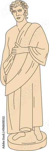 Classical male figure wearing toga and laurel wreath