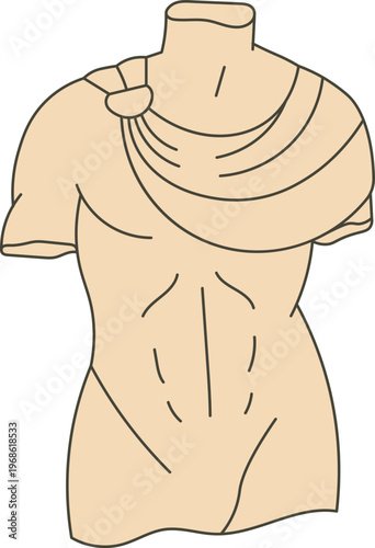 Classical male torso statue representing ancient greek art