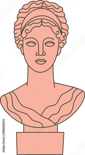 Woman bust ancient sculpture depicting classic art