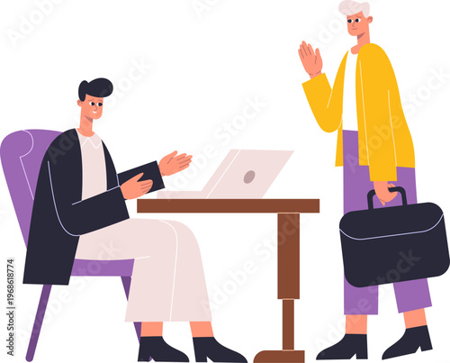 Professional colleagues having business discussion managing affairs