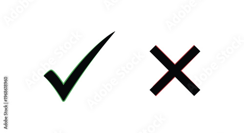 A green checkmark and a red cross symbol are displayed creating a visual representation of positive and negative silhouette high quality
