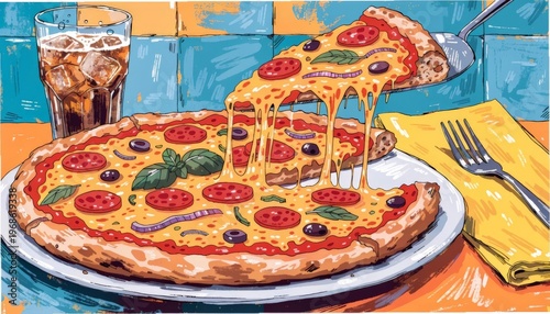 Gigapixel Pizza Slice with Stretching Melted Cheese, Standard v2 4x