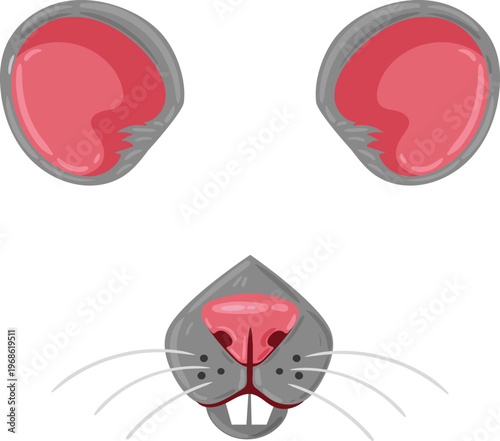 Mouse concept portraying animal ears nose mask details